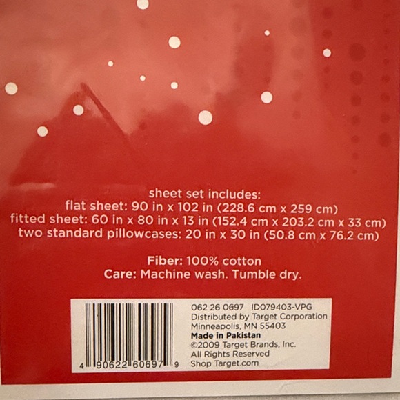 Polka Dot Flannel Queen Sheet Set NEW! - Picture 7 of 8